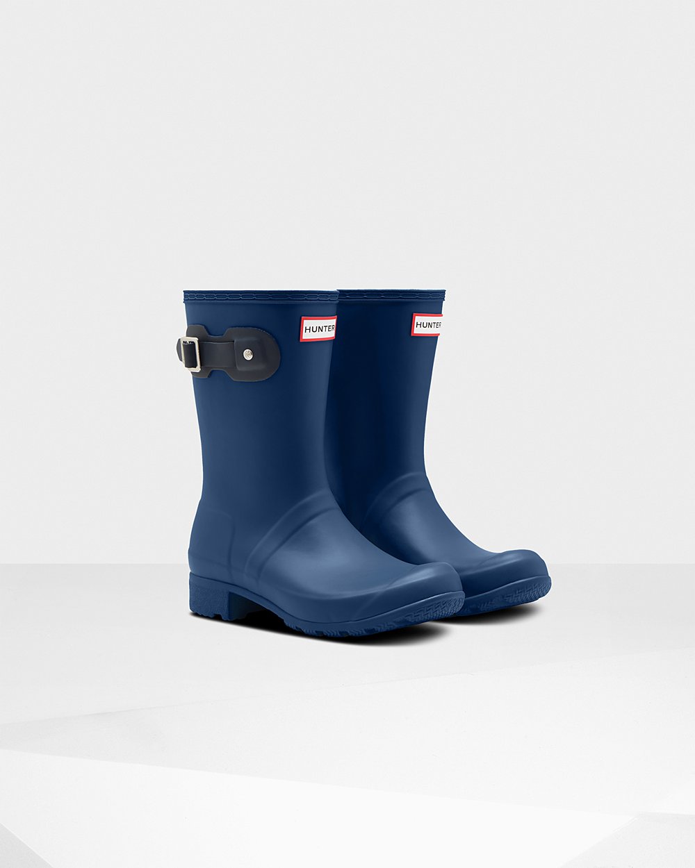 Womens Hunter Original Tour Foldable - Short Rain Boots Navy - 6081-UFVKL